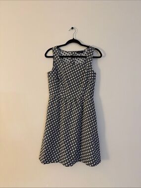 The Limited Gray & White Polka Dot Fit-and-Flare Dress — Size 6